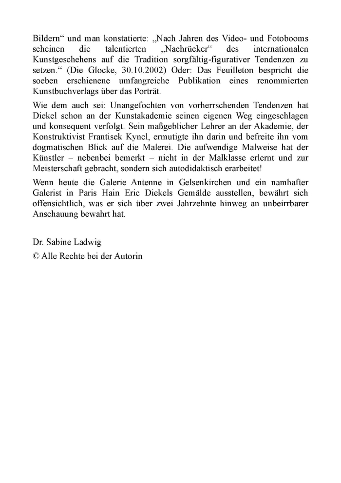 Text zur Eröffnung der Ausstellung  das Porträt im Atelier Antenne in Gelsenkirchen von Dr. Sabine Ladwig
